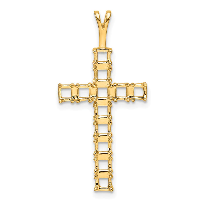 14k Latin Cross Pendant Mounting (PM4948-125-Y)