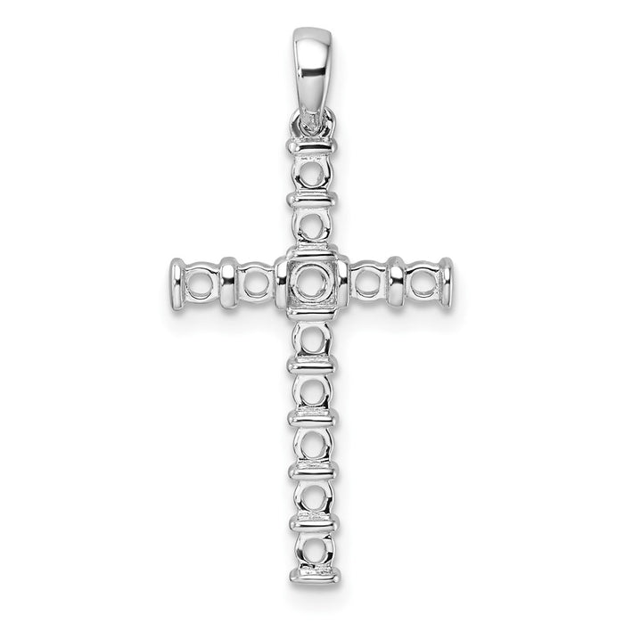 14k White Gold Latin Cross Pendant Mounting (PM4954-075-W)