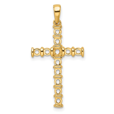 14k Latin Cross Pendant Mounting (PM4954-075-Y)