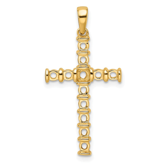 14k Latin Cross Pendant Mounting (PM4954-075-Y)