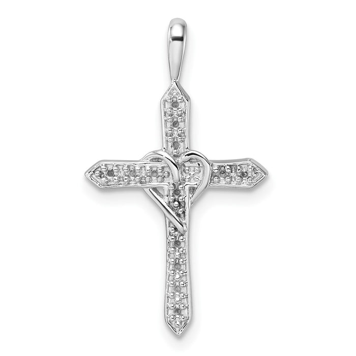 14k White Gold Heart Cross Pendant Mounting (PM4987-010-W)