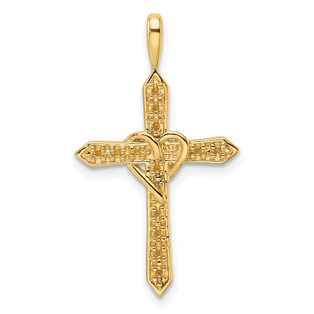 14k Heart Cross Pendant Mounting (PM4987-010-Y)