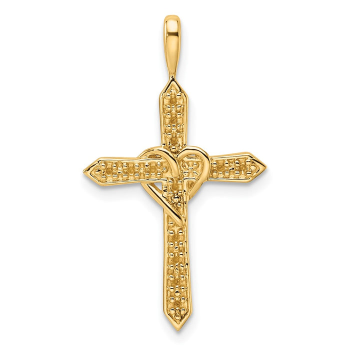 14k Heart Cross Pendant Mounting (PM4987-010-Y)