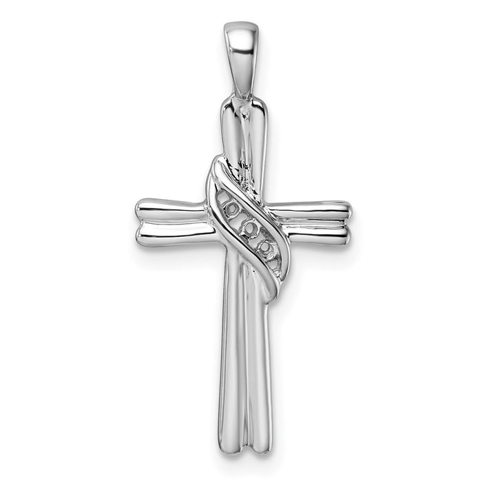 14k White Gold Cross Pendant Mounting (PM4989-005-W)