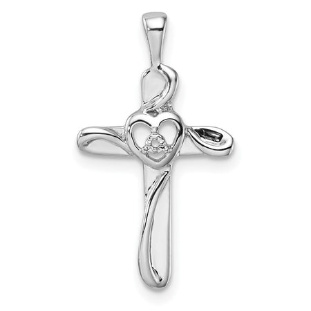 14k White Gold Heart Cross Mounting (PM4993-001-W)