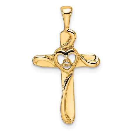 14k Diamond Cross Pendant Mounting (PM4993-001-Y)