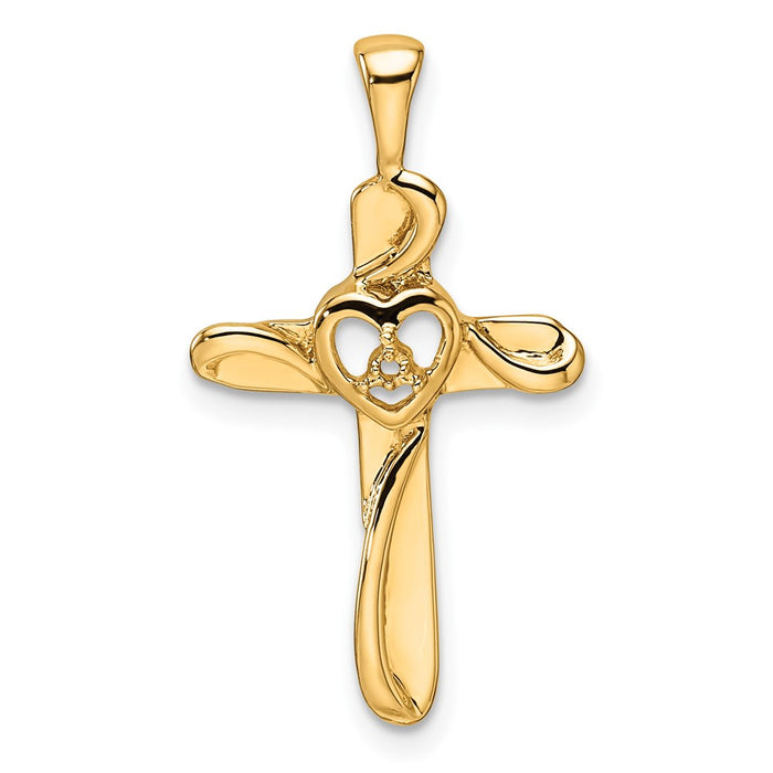 14k Diamond Cross Pendant Mounting (PM4993-001-Y)