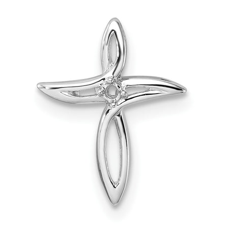 10K White Gold Cross Pendant Mounting (PM5012-002-1W)