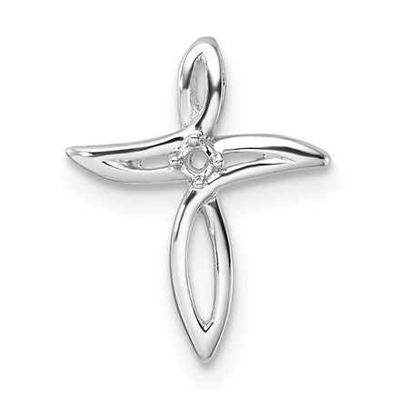 14k White Gold Cross Pendant Mounting (PM5012-002-W)