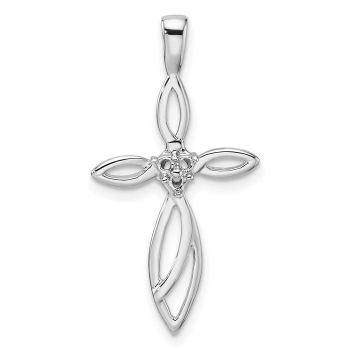 10K White Gold Cross Pendant Mounting (PM5014-005-1W)