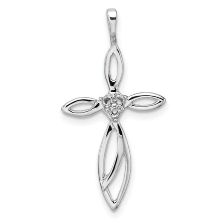 14k White Gold Cross Pendant Mounting (PM5014-005-W)