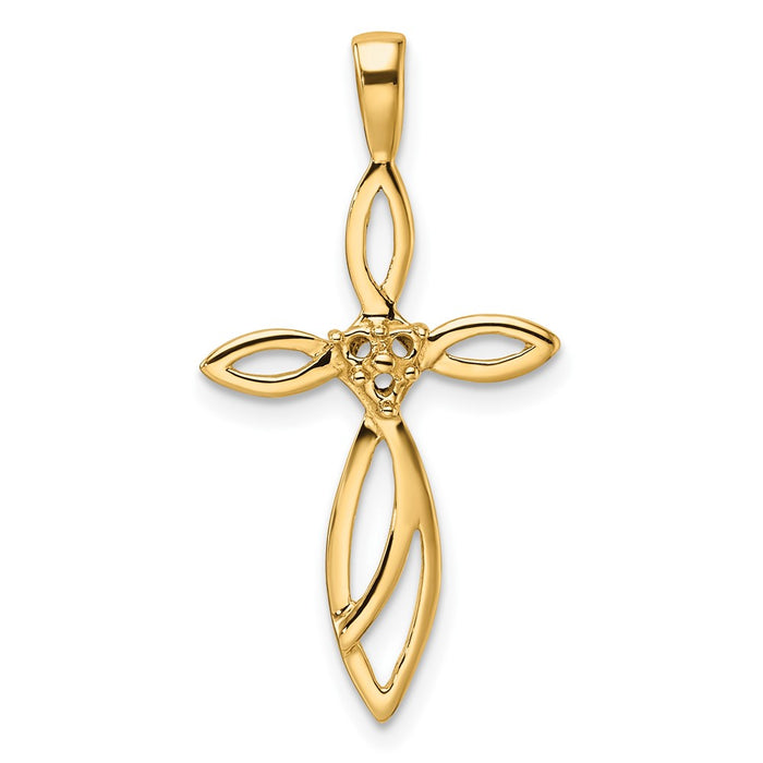 14k Cross Pendant Mounting (PM5014-005-Y)