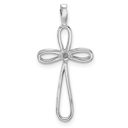 14k White Gold Cross Pendant Mounting (PM5015-005-W)