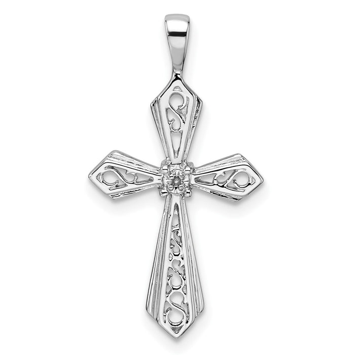 10K White Gold Cross Pendant Mounting (PM5021-001-1W)