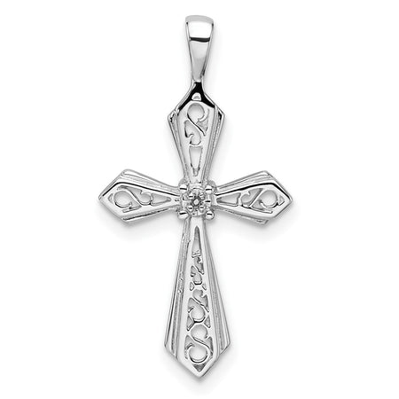 14k White Gold Cross Pendant Mounting (PM5021-001-W)