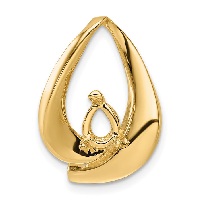 14k Holds 7x5mm Pear Stone Slide Mounting Fits up to 8mm Regular/Fancy/Reversible Omega (PM5238-Y)