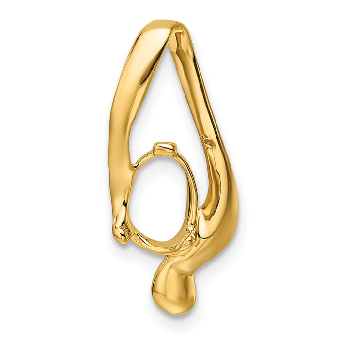 14k Holds 8x6mm Oval Stone Slide Mounting Fits up to 6mm Regular/8mm Fancy or Reversible Omega (PM5239-Y)