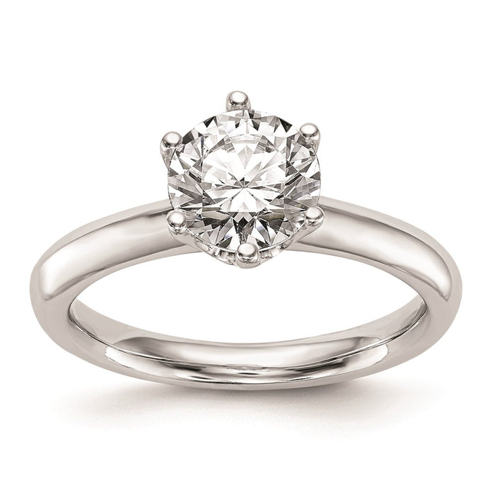 14k White Gold Six-Prong 1 carat center Round Solitaire Engagement Ring Mounting (RM1935E-100-W)