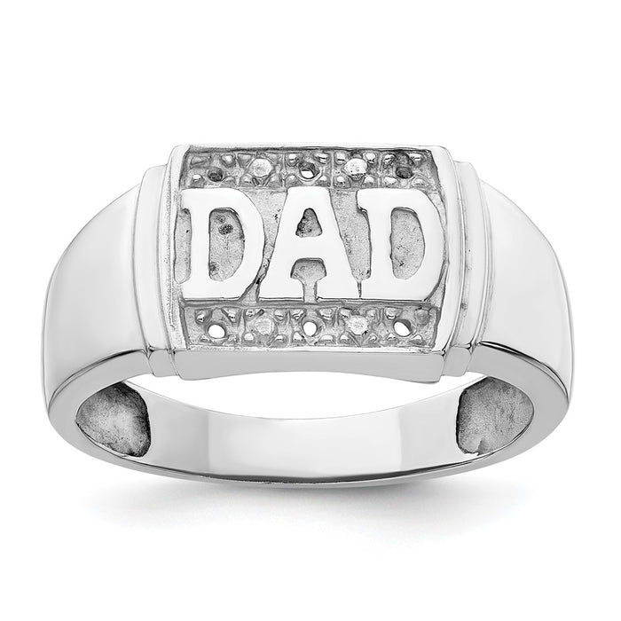 14k White Gold Mens DAD Ring Mounting (RM5847-004-W)