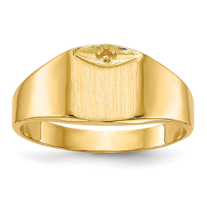 14k 7.0x8.0mm Closed Back Diamond Signet Ring Mounting (RS399)