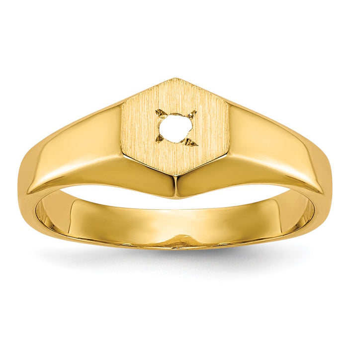 14k Childs .02ct. Diamond Signet Ring Mounting (RS656)