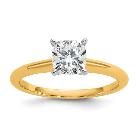 14k Two-Tone 6.5mm Cushion Solitaire Mounting Sz 7 (RM5965C-100-7MTG)