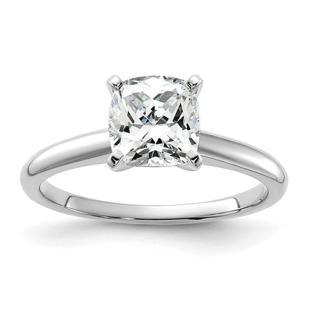 14k White Gold 7mm Cushion Solitaire Mounting Sz 7 (RM5965WC-175-7MTG)