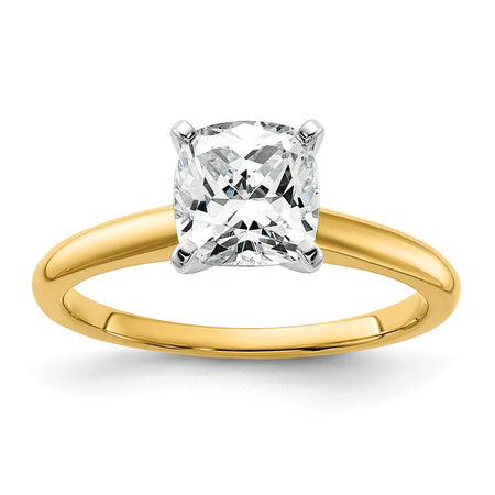 14k Two-Tone 7mm Cushion Solitaire Mounting Sz 7 (RM5965C-175-7MTG)