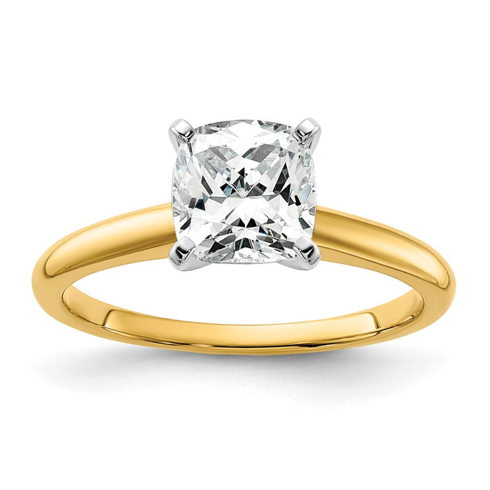 14k Two-Tone 7mm Cushion Solitaire Mounting Sz 7 (RM5965C-175-7MTG)
