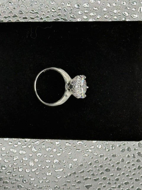 5 Carat Moissanite Sterling Silver Ring