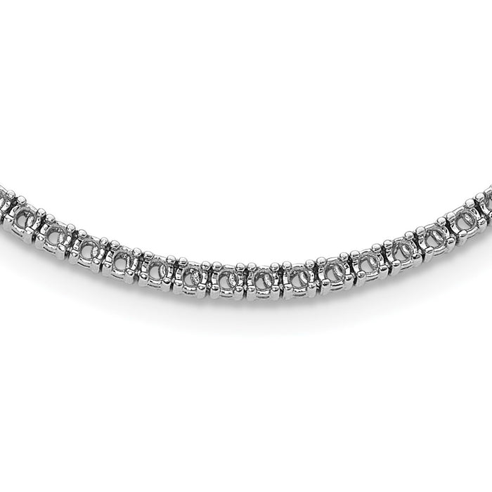 14k White Gold Holds 6.68 carat 163-2.2mm Round Diamond 17.5 inch Necklace Mounting (X10002W)