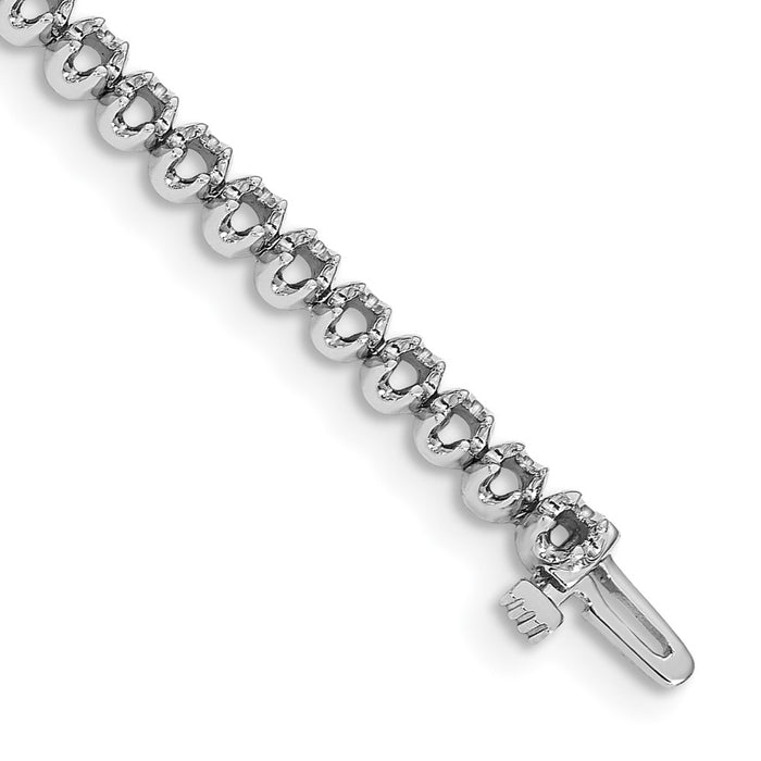 14k White Gold Holds 2.09 carat 51-2.2mm Round Diamond 4-prong 7 inch Tennis Bracelet Mounting (X10004W)