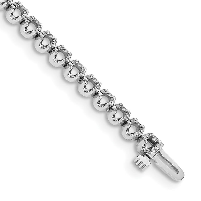 14k White Gold Holds 3.15 carat 45-2.6mm Round Diamond 4-prong 7 inch Tennis Bracelet Mounting (X10005W)