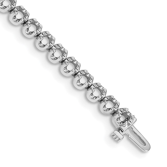 14k White Gold Holds 3.8 carat 41-2.9mm Round Diamond 4-prong 7 inch Tennis Bracelet Mounting (X10006W)