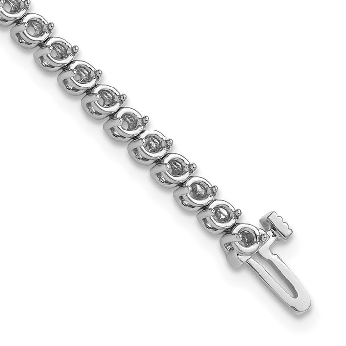 14k White Gold Holds 2.9 carat 58-2.3mm Round Diamond 2-prong 7 inch Tennis Bracelet Mounting (X10020W)