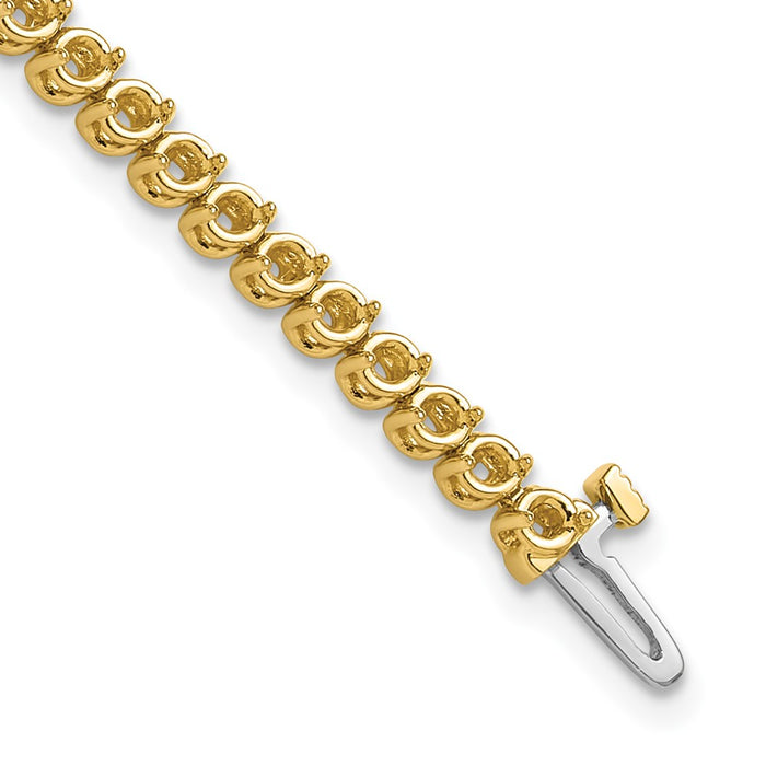 14k Holds 2.9 carat 58-2.3mm Round Diamond 2-prong 7 inch Tennis Bracelet Mounting (X10020)