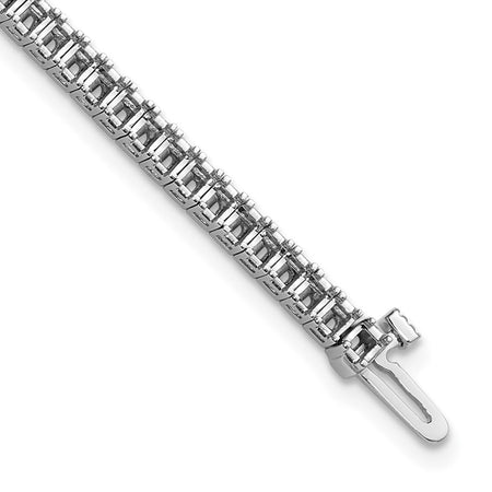 14k White Gold Holds 4 carat 81-2.0mm Princess Diamond 4-prong 7 inch Tennis Bracelet Mounting (X10022W)