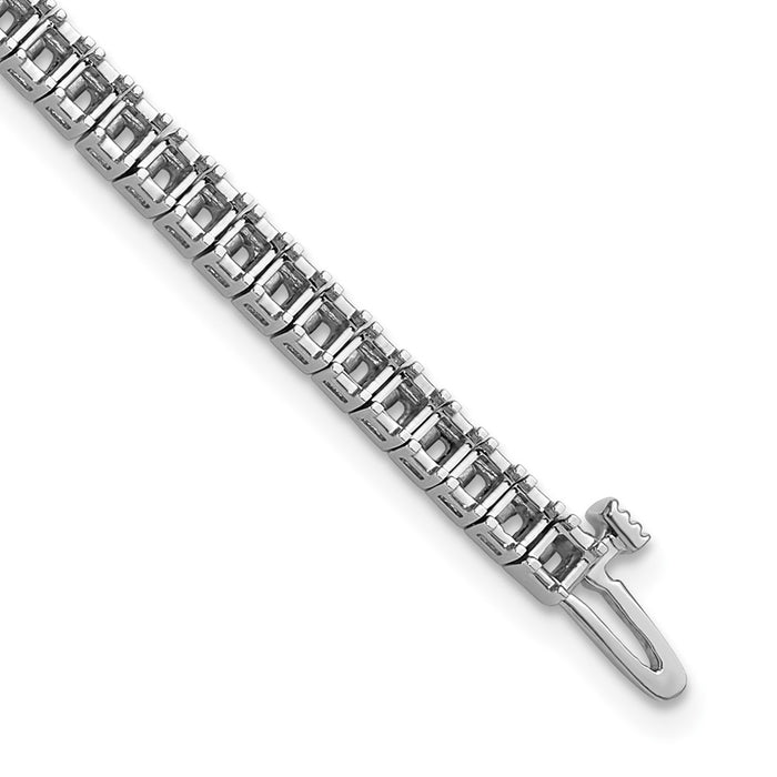 14k White Gold Holds 5 carat 71-2.25mm Princess Diamond 4-prong 7 inch Tennis Bracelet Mounting (X10023W)