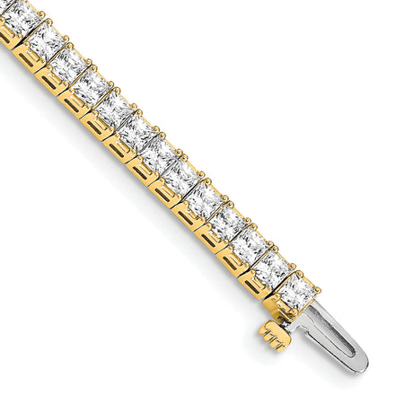 14k Holds 6.6 carat 66-2.5mm Princess Diamond 4-prong 7 inch Tennis Bracelet Mounting (X10024)