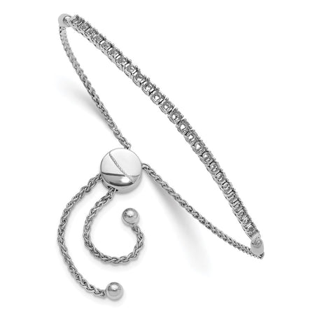 14k White Gold Holds 1 carat 25-2.2mm Round Stones Adjustable Bracelet Mounting (X10026W)