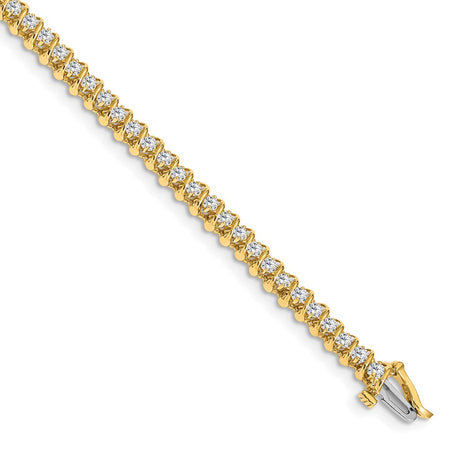 14k Holds 0.93 carat 55-1.6mm Round Diamond Fancy Spiral 7 inch Tennis Bracelet Mounting (X2000)