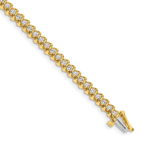 14k Holds 1.4 carat 50-1.9mm Round Diamond Fancy Spiral 7 inch Tennis Bracelet Mounting (X2001)