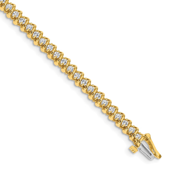 14k Holds 1.4 carat 50-1.9mm Round Diamond Fancy Spiral 7 inch Tennis Bracelet Mounting (X2001)