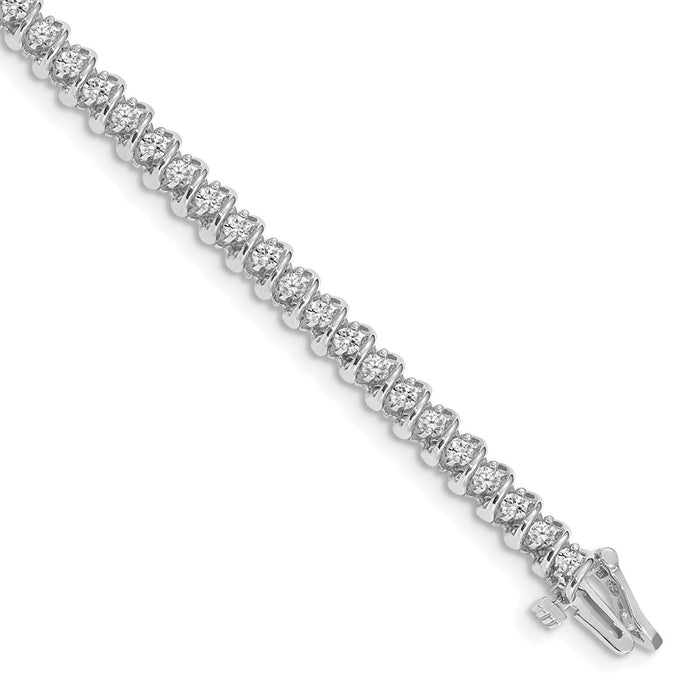 14k White Gold Holds 1.4 carat 50-1.9mm Round Diamond Fancy Spiral 7 inch Tennis Bracelet Mounting (X2001W)
