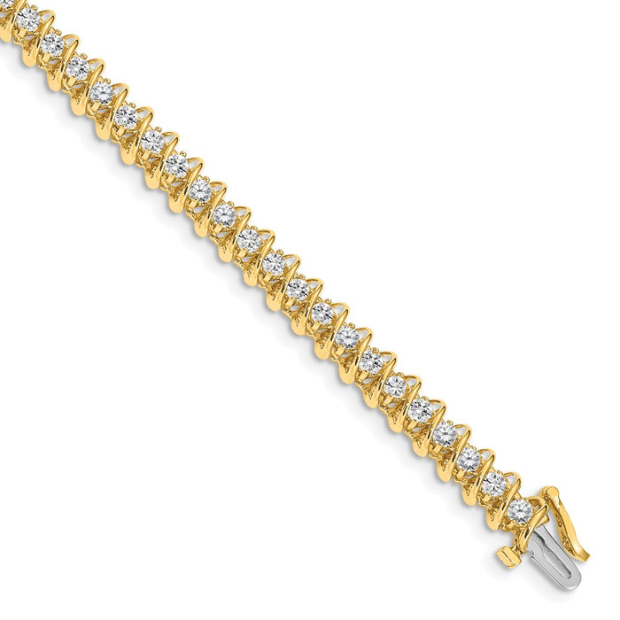 14k Holds 3.31 carat 42-2.7mm Round Diamond Fancy Spiral 7 inch Tennis Bracelet Mounting (X2004)