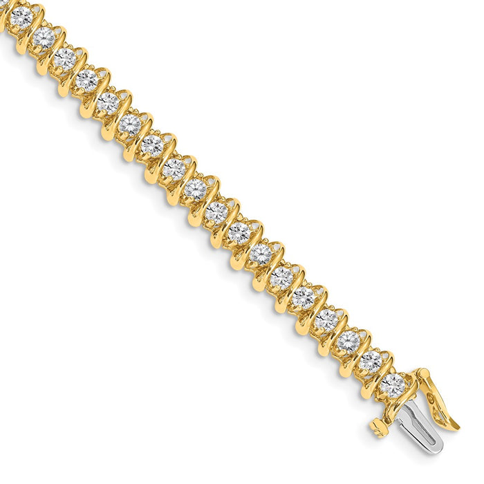 14k Holds 3.72 carat 40-2.9mm Round Diamond Fancy Spiral 7 inch Tennis Bracelet Mounting (X2005)