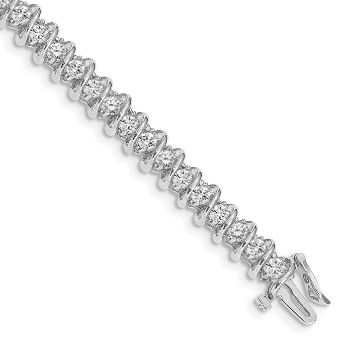 14k White Gold Holds 3.72 carat 40-2.9mm Round Diamond Fancy Spiral 7 inch Tennis Bracelet Mounting (X2005W)