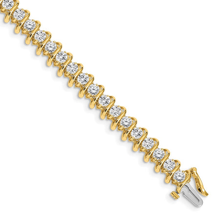 14k Holds 5 carat 36-3.3mm Round Diamond Fancy Spiral 7 inch Tennis Bracelet Mounting (X2006)