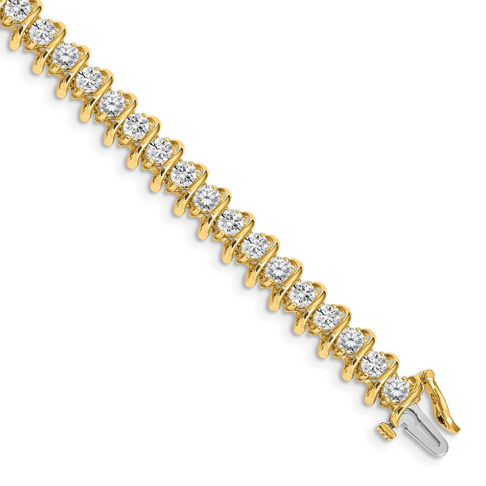 14k Holds 5 carat 36-3.3mm Round Diamond Fancy Spiral 7 inch Tennis Bracelet Mounting (X2006)