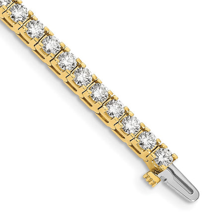 14k Holds 6.6 carat 44-3.4mm Round Diamond 4-prong 7 inch Tennis Bracelet Mounting (X2044)